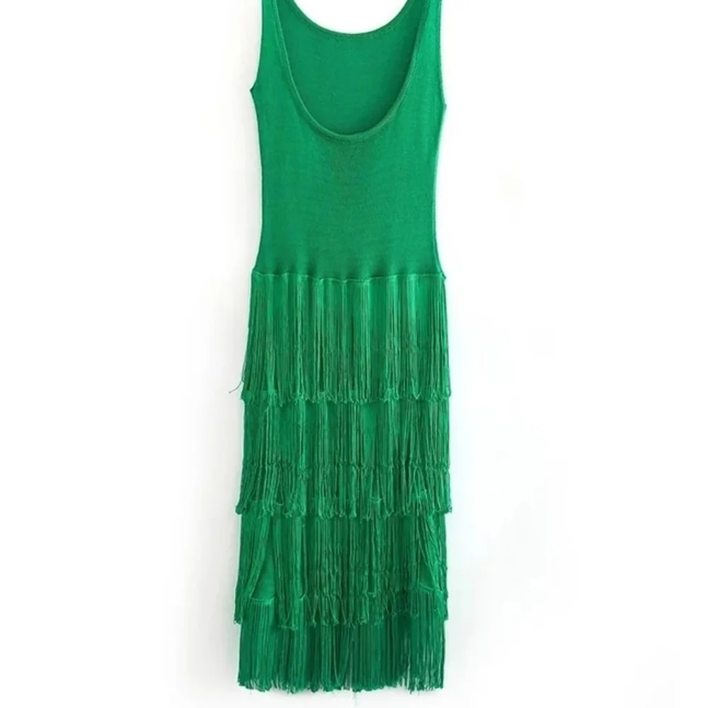 Knit Slim Maxi Dresses Female High Waist Sleeveless Knitwear Fashion Dress - Picture 5 of 5